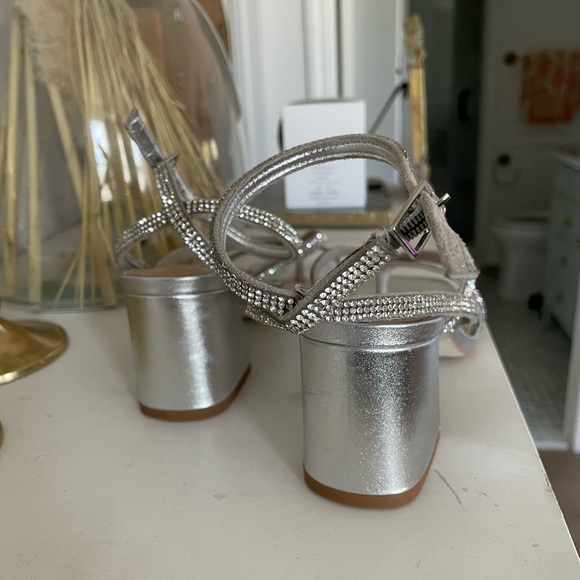 Alaina-r Silver Steve Madden Rhinestone Heels - Picture 11 of 13